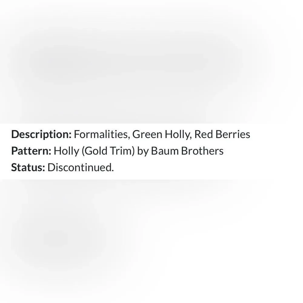 Formalities Baum Bros Holly Collection Festive Design 4 Salad Dessert Plates